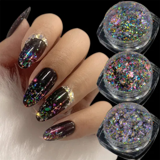 Neue Nagel-Pailletten Aurora Laser Chameleon Magic Mirror Powderstar Folie Paillette Lrregular Nail Glitters Dekorationen