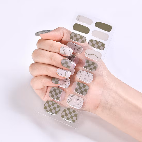 Gel Real 100 % 3D Permanent Nail Wraps Nagellackstreifen UV Kawai Gel Warps Semi Cured Nail Sticker
