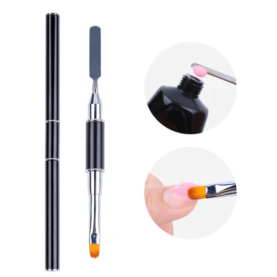Doppelkopf-Nagelkunst-Malpinsel, Acryl-UV-Gel-Verlängerungs-Zeichnungsdesign-Stift mit Spachtel